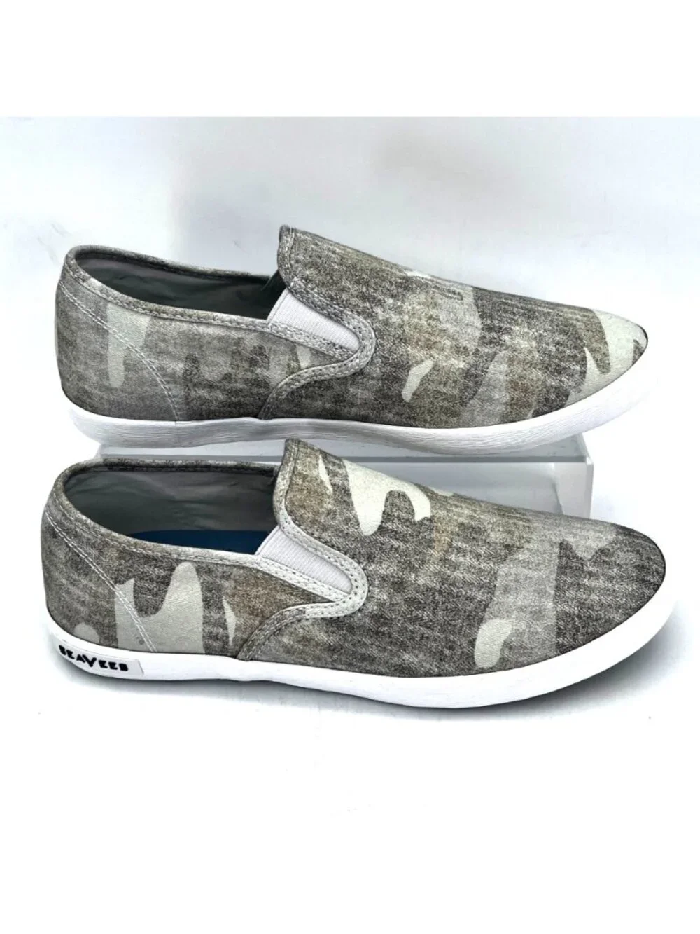 SeaVees Baja Slip-On Cream Camouflage Herringbone Twill Casual Womens Shoes US 8 - Picture 8 of 12